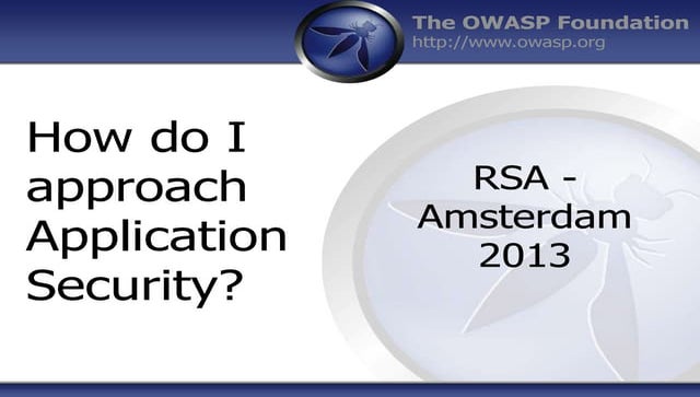 RSA Europe 2013 OWASP Training