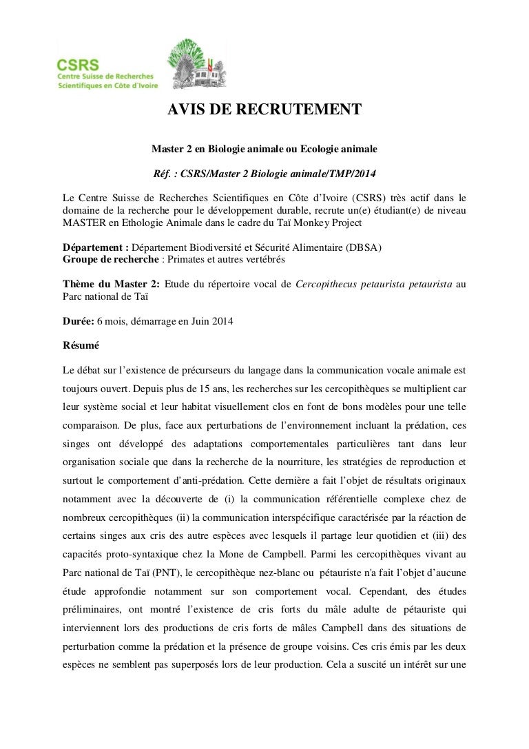 Master 2 Lettre De Motivation