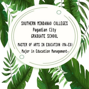 MASTERAL REPORT IN EDUCATIONAL MANAGEMENT | PPTX