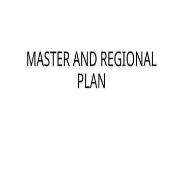 MASTER AND REGIONAL PLAN. in planning town and citeis