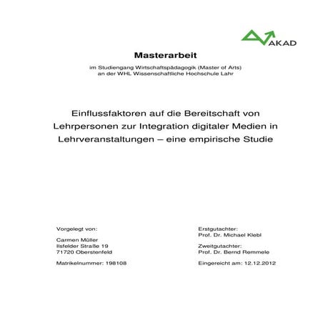 Masterarbeit
