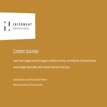 Masterclass Content Journeys