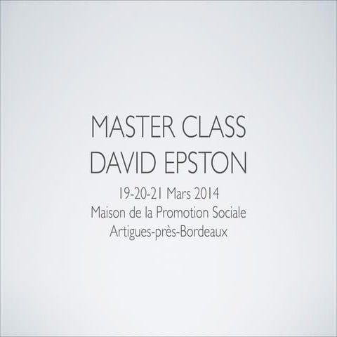 Master Class avec David Epston le 19 mars 2014 à Bordeaux