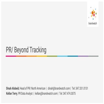 Masterclass NY: PR/ Beyond Tracking