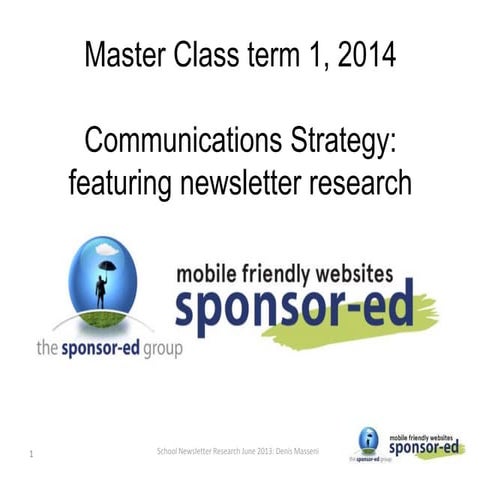 Master Class term 1, 2014 comms strategy