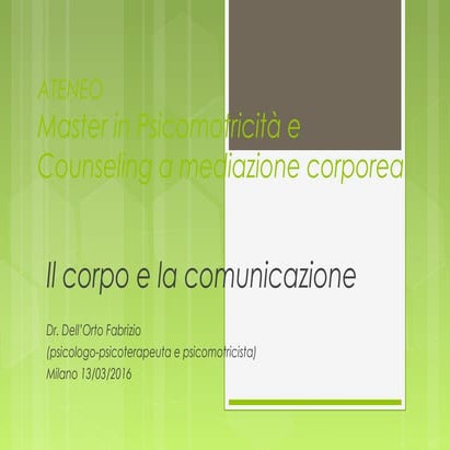 Master corpo e comunicazione