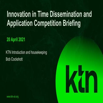 Competition Briefing Event: Innovation in Time Dissemination & Application