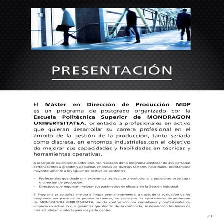 Master Dirección Producción 2012 ASATA