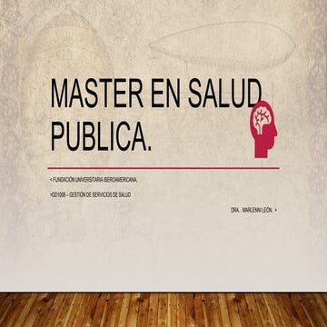 Máster en salud publica foro gestión