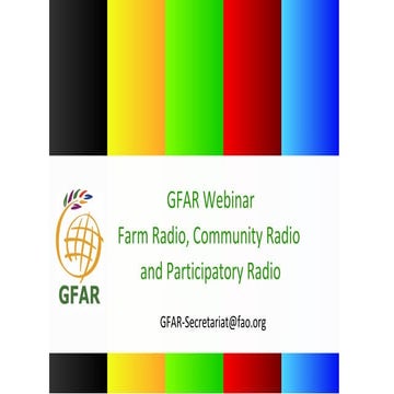 GFAR webinar on farm radio, community radio and participatory radio