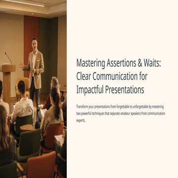 Assertions & Waits in Playwright – Writing Stable & Reliable Tests | PPTX