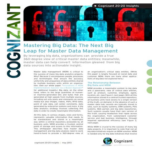Mastering Big Data: The Next Big Leap for Master Data Management
