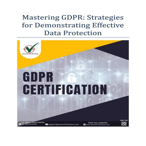 Mastering GDPR: Strategies for Demonstrating Effective Data Protection