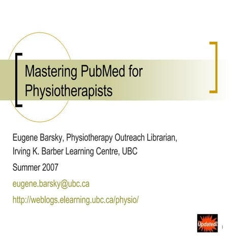 Mastering PubMed For Physiotherapists