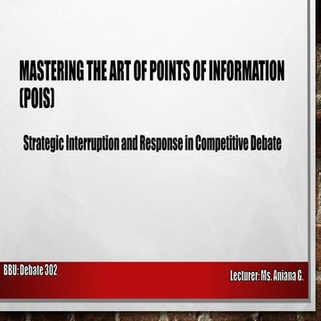 Mastering Points of Information: Strategic Debate Interruption and ...