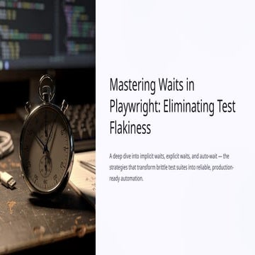 Handling Waits (Implicit, Explicit & Auto Wait) in Playwright | PPTX
