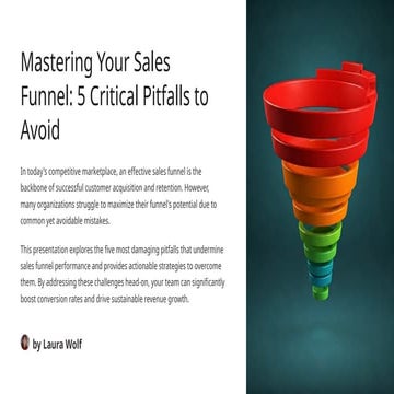 5 Critical Sales funnel Mistakes and How to Fix Them | PPTX