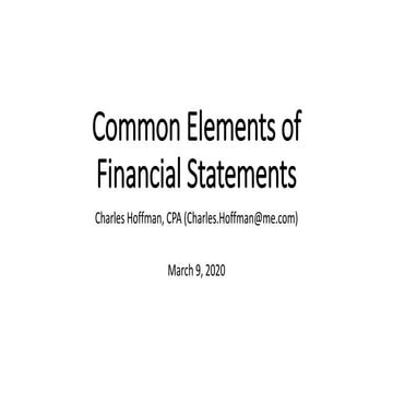 Common Elements of Financial Statements