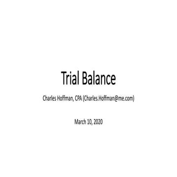 Trial Balance Representation in XBRL