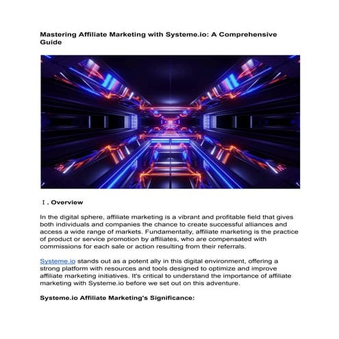 Mastering Affiliate Marketing with Systeme.io: A Comprehensive Guide | PDF