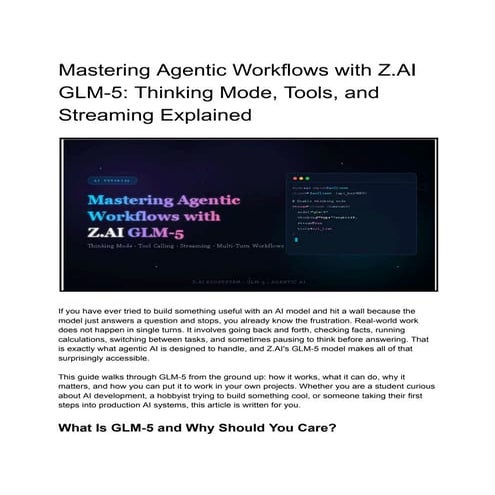 Mastering Agentic Workflows with Z.AI GLM-5_ Thinking Mode, Tools, and ...