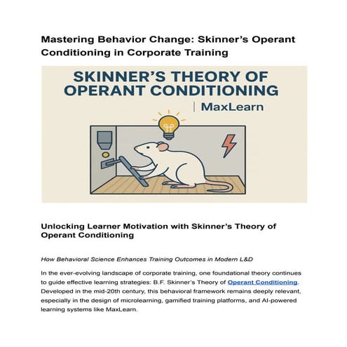 Mastering Behavior Change_ Skinner’s Operant Conditioning in Corporate ...