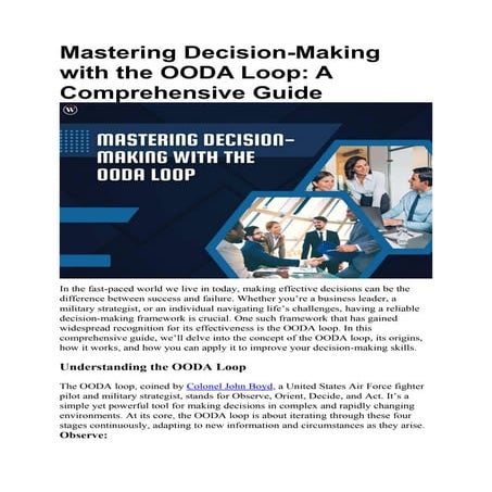 Mastering Decision-Making with the OODA Loop: A Comprehensive Guide ...