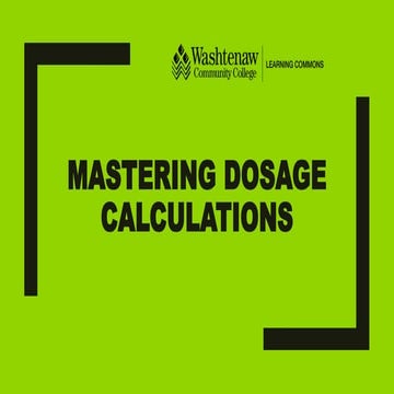 Mastering Dosing Calculations