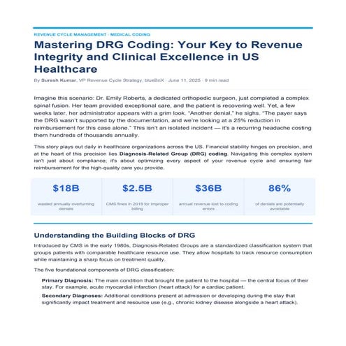 Mastering DRG Coding for Revenue Integrity and Clinical Excellence in ...