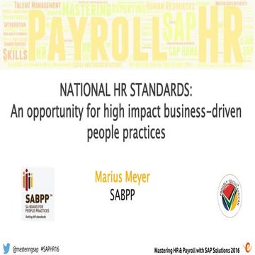 National HR Standards: An opportunity for high impact business - driven peopl...