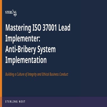 ISO 37001 Lead Implementer Practical Handbook | PDF