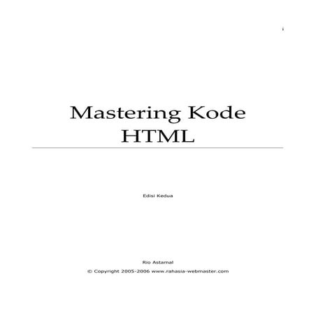 Mastering kode html