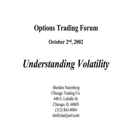 Mastering option trading volatility