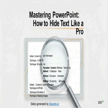 Mastering PowerPoint: Pro Techniques to Hide Text Effectively | PPTX