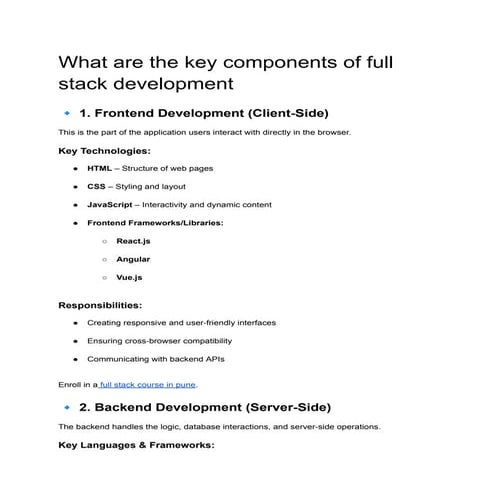 components of full stack web development