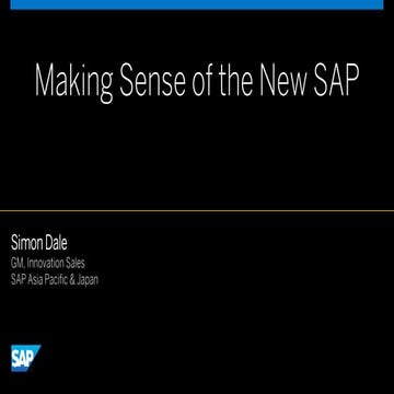 The New SAP Simon Dale, Mastering SAP: Enabling digital transformation