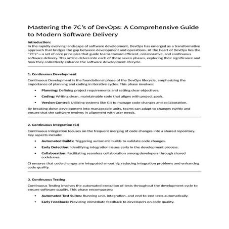Mastering the 7C of AI Software delivery | DOCX