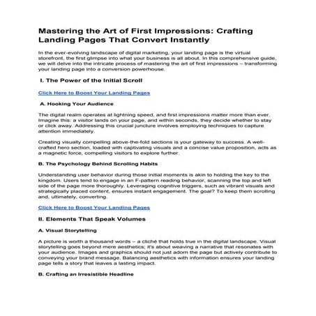 Mastering the Art of First Impressions_ Crafting Landing Pages That Convert I...