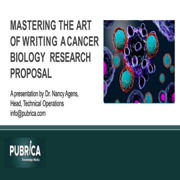 Cancer biology Scientific Research Proposal Writing Support- Pubrica.com