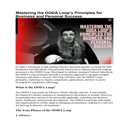 Mastering the OODA Loops Principles for Business and Personal Success | CIO W...
