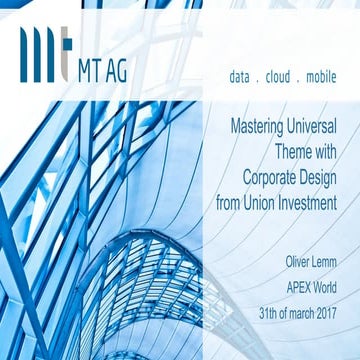 Mastering Universal Theme with corporate design from Union Investment