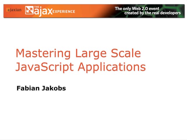 Masterin Large Scale Java Script Applications