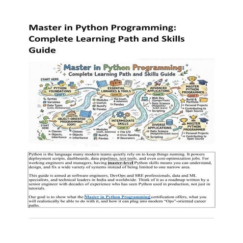 Master in Python Programming: Complete Learning Path and Skills Guide | PDF
