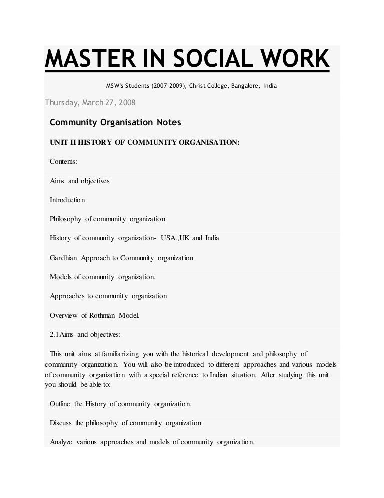 Master in social work