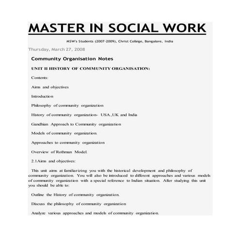 Master in social work