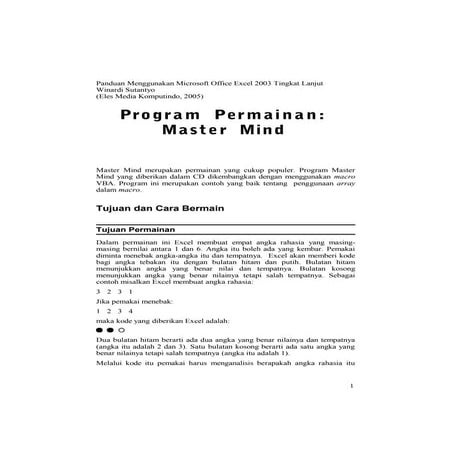 Mastermind | PDF