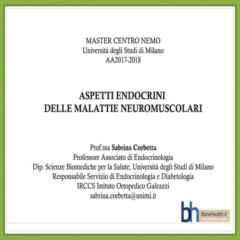 Aspetti endocrini delle malattie neuromuscolari
