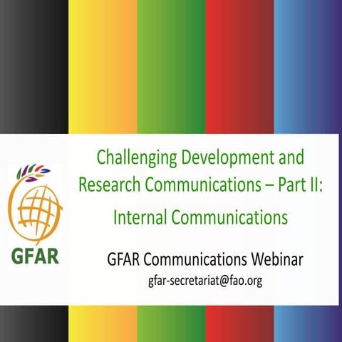 Internal communications for agricultural research mechanism