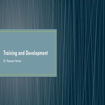 Training and Development - A brief study