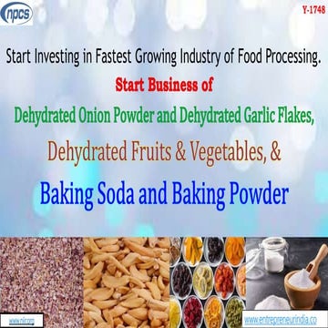 Start Investing in Fastest Growing Industry of Food Processing. 